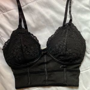 Black Bustier Top / Bralette
